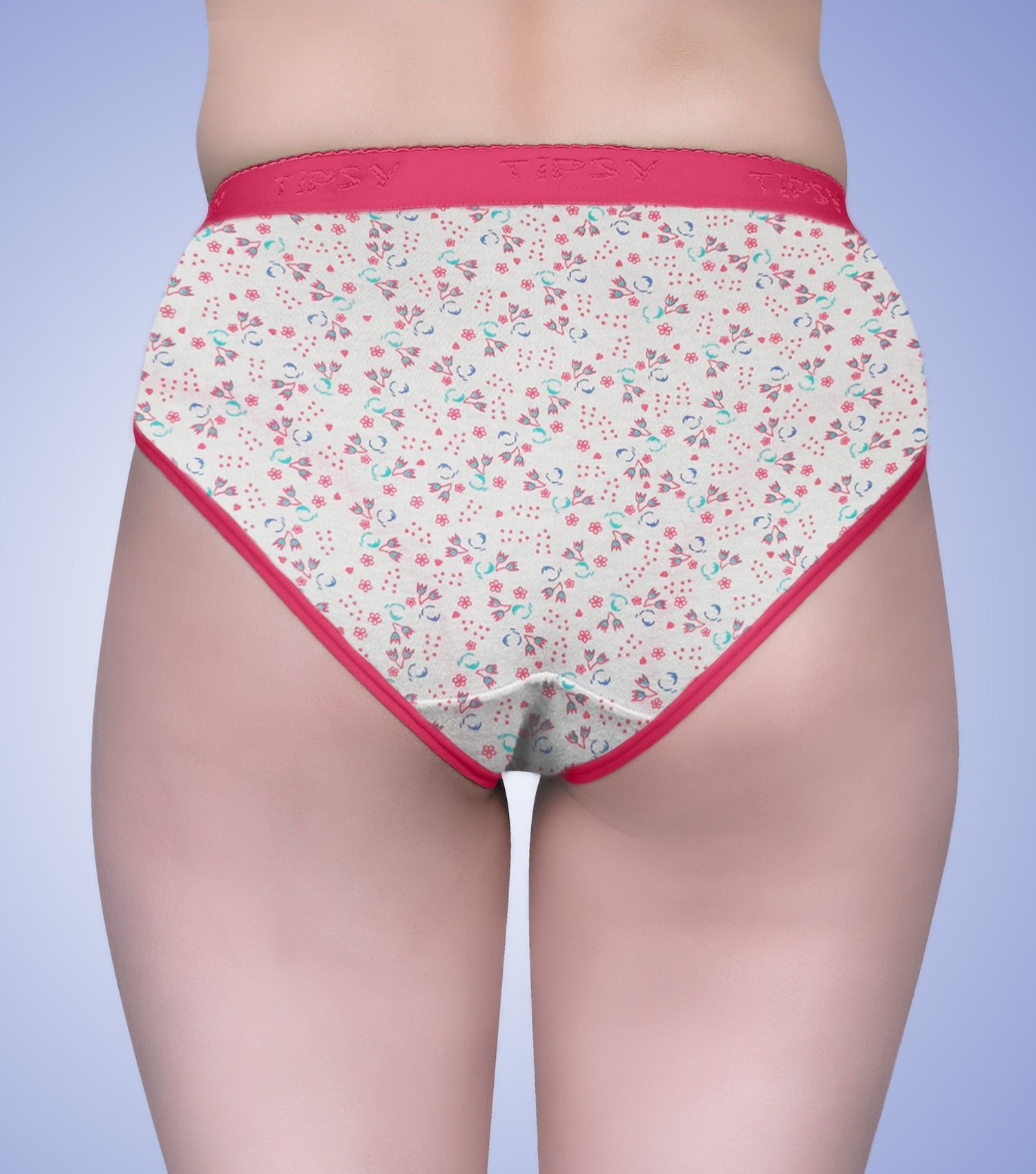 Tipsy Mid Waist Printed Cotton Panty with Wide Elastic Band - Pack of 6 | Color & Print May Vary | PN415