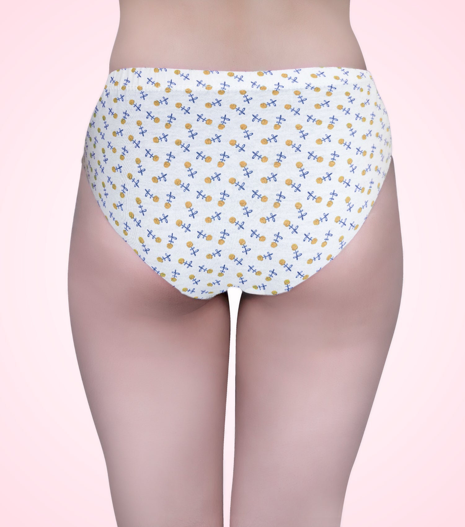 Tipsy Mid Waist Printed Cotton Panty with Inner Elastic - Pack of 3 | Color & Print May Vary | PN420