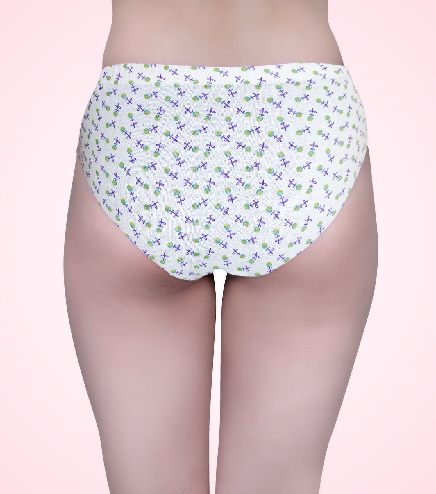 Tipsy Mid Waist Printed Cotton Panty with Inner Elastic - Pack of 3 | Color & Print May Vary | PN420