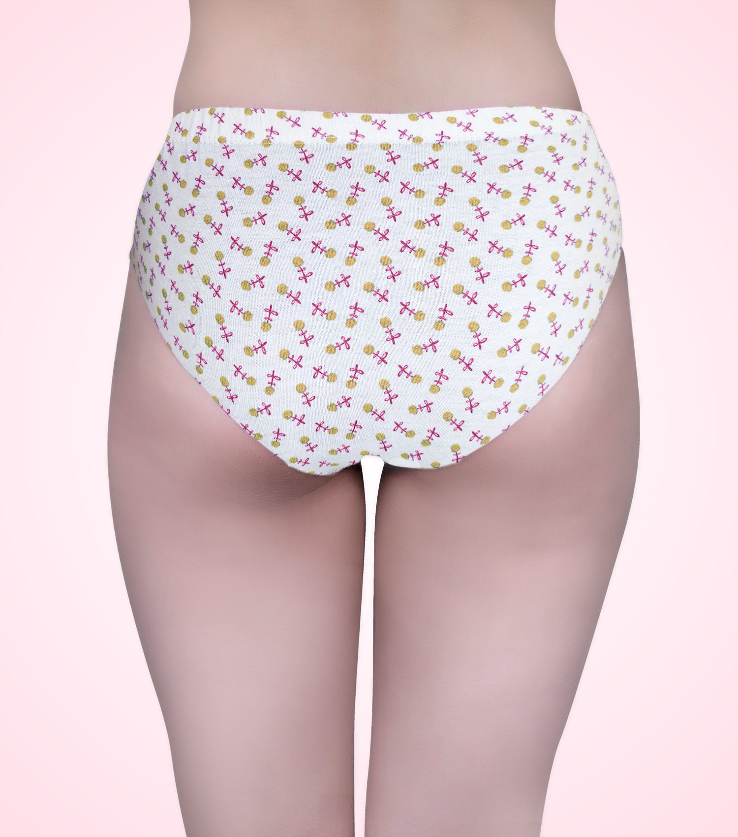 Tipsy Mid Waist Printed Cotton Panty with Inner Elastic - Pack of 3 | Color & Print May Vary | PN420