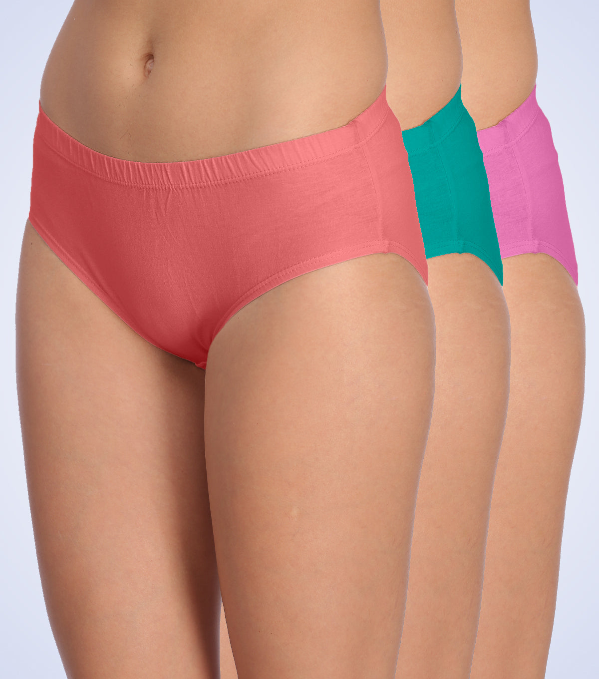 Tipsy Mid Waist Cotton Panty - Pack of 3 | Elegant Vibes Color | PN402