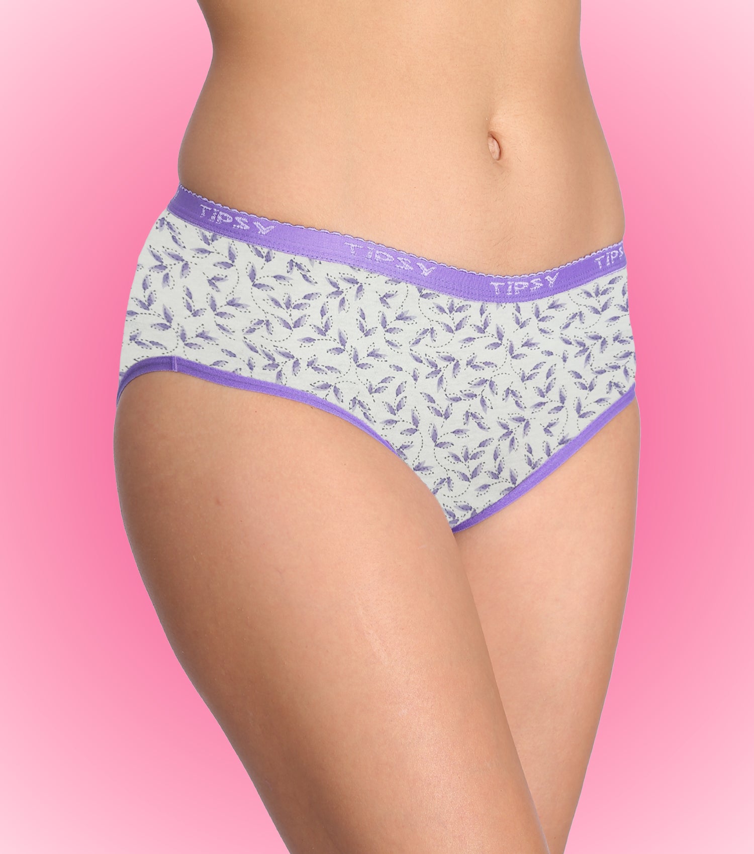 Tipsy Mid Waist Printed Cotton Panty - Pack of 6 | Color & Print May Vary | PN411