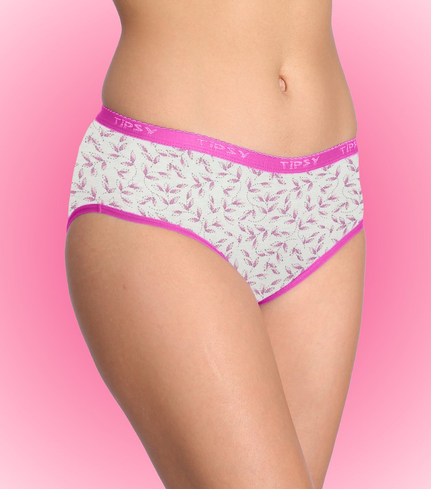 Tipsy Mid Waist Printed Cotton Panty - Pack of 6 | Color & Print May Vary | PN411