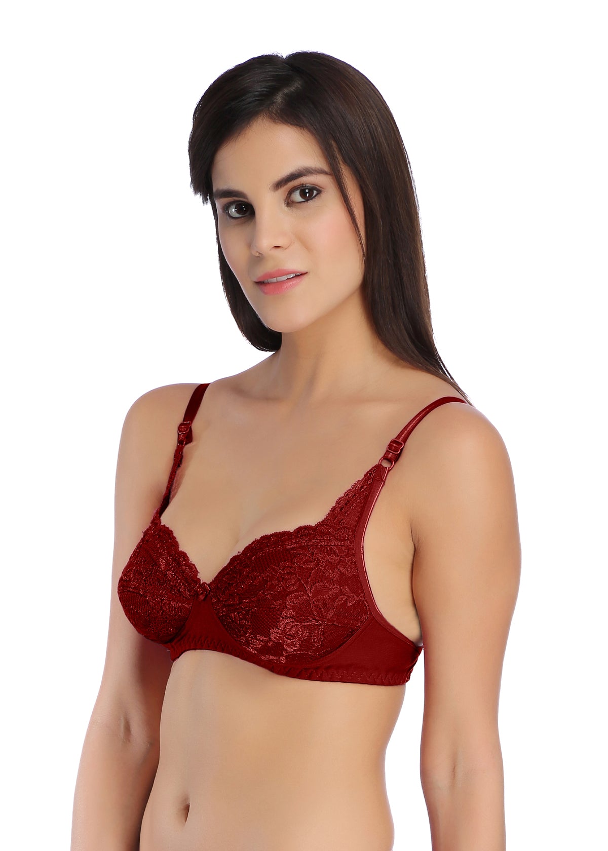 Tipsy Crystal Bra In Maroon