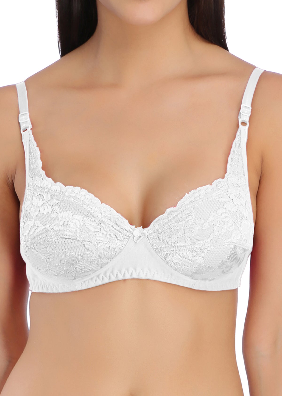Tipsy Crystal Bra In White
