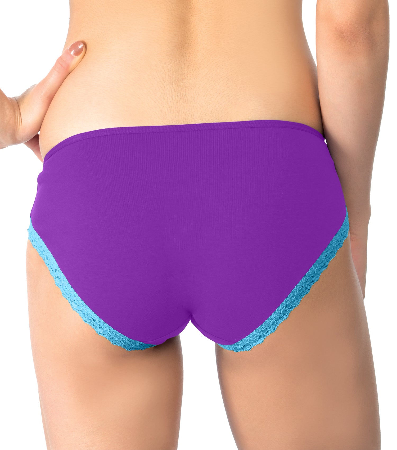 Tipsy Low-Waist Cotton Lycra Bikini Panty with Lace - Single Piece | Purple Color | PN443