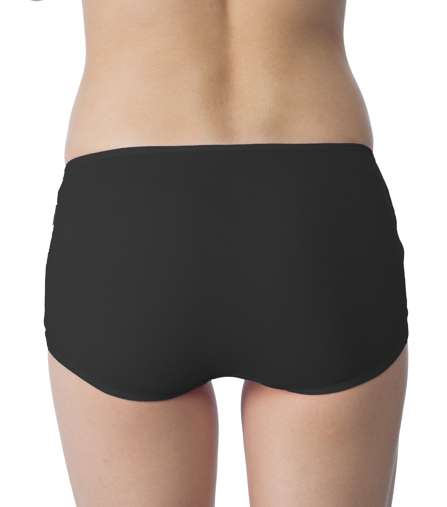 Tipsy Mid-Waist Cotton Lycra Boyshorts - Single Piece | Black Color | PN424
