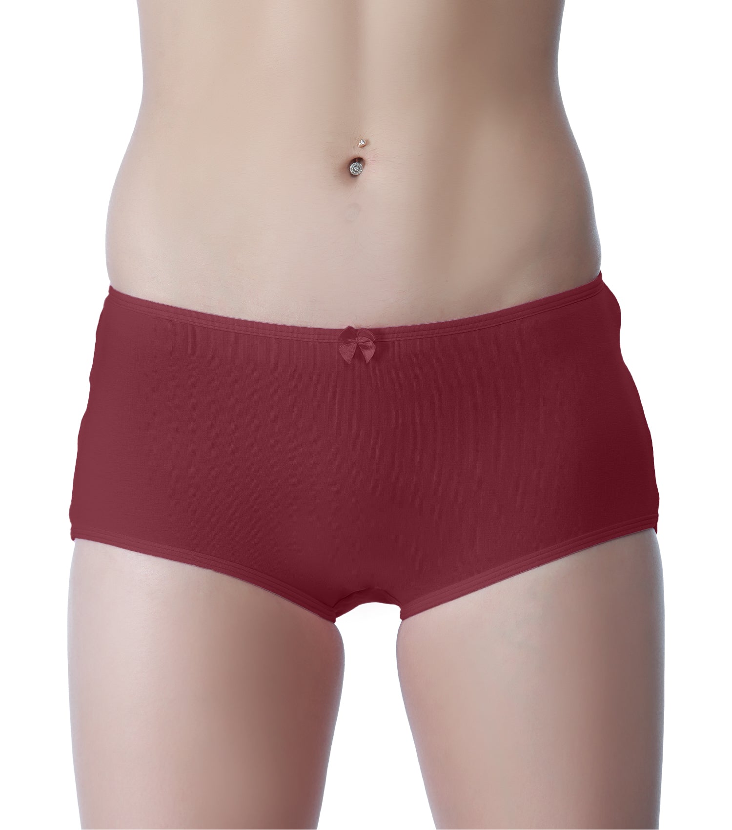 Tipsy Mid-Waist Cotton Lycra Boyshorts - Pack of 3 | Crimson Forest Color | PN434
