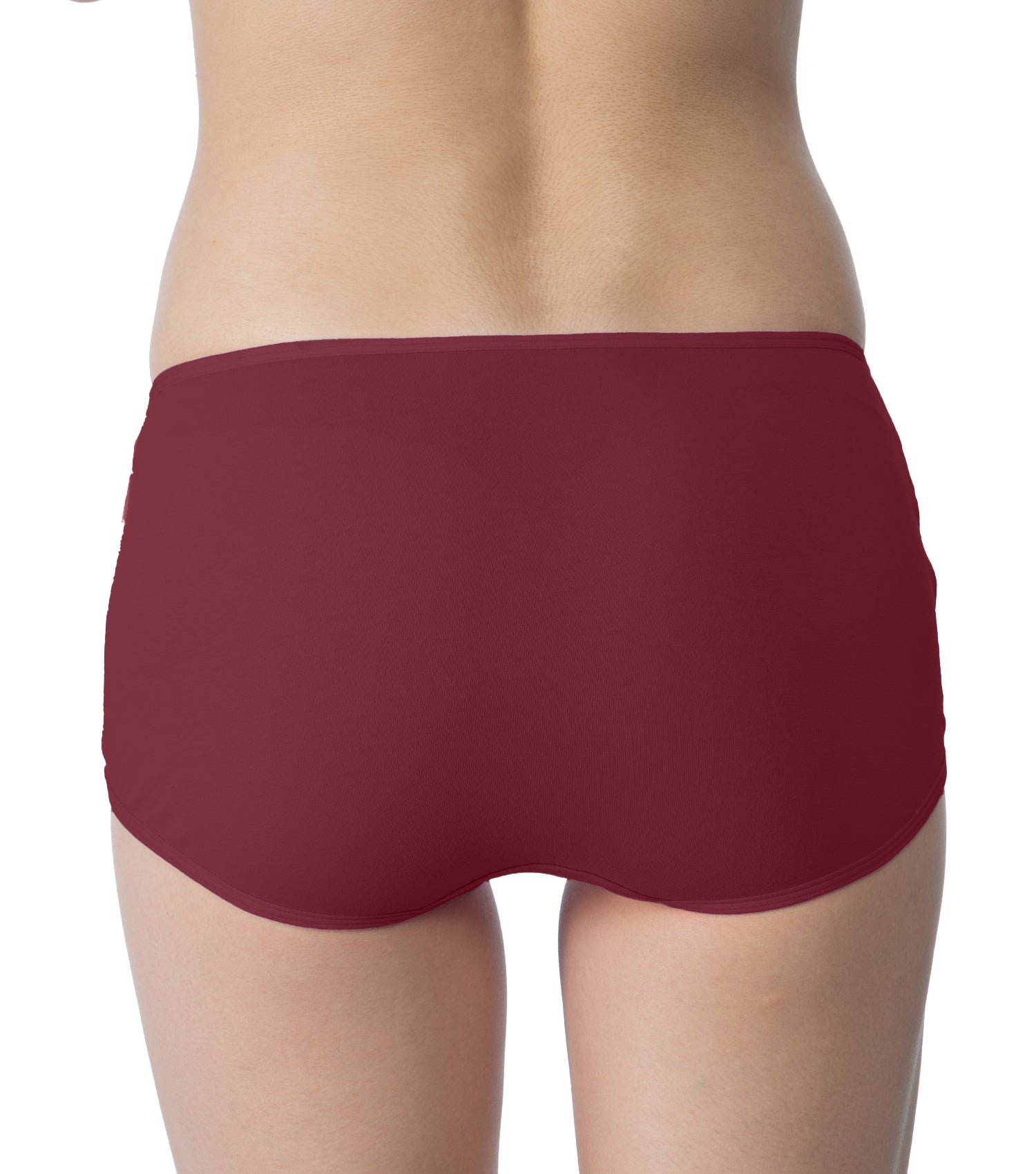 Tipsy Mid-Waist Cotton Lycra Boyshorts - Single Piece | Maroon Color | PN428