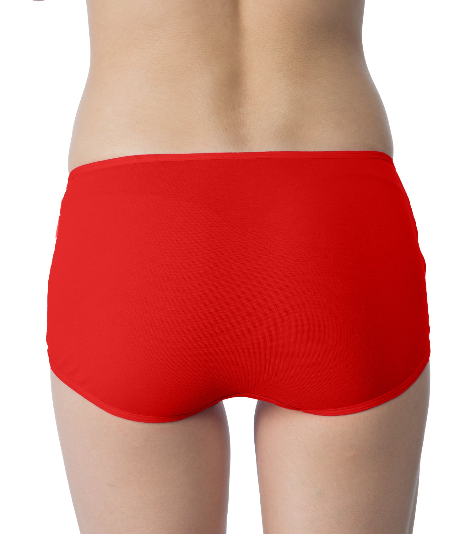 Tipsy Mid-Waist Cotton Lycra Boyshorts - Single Piece | Red Color | PN432