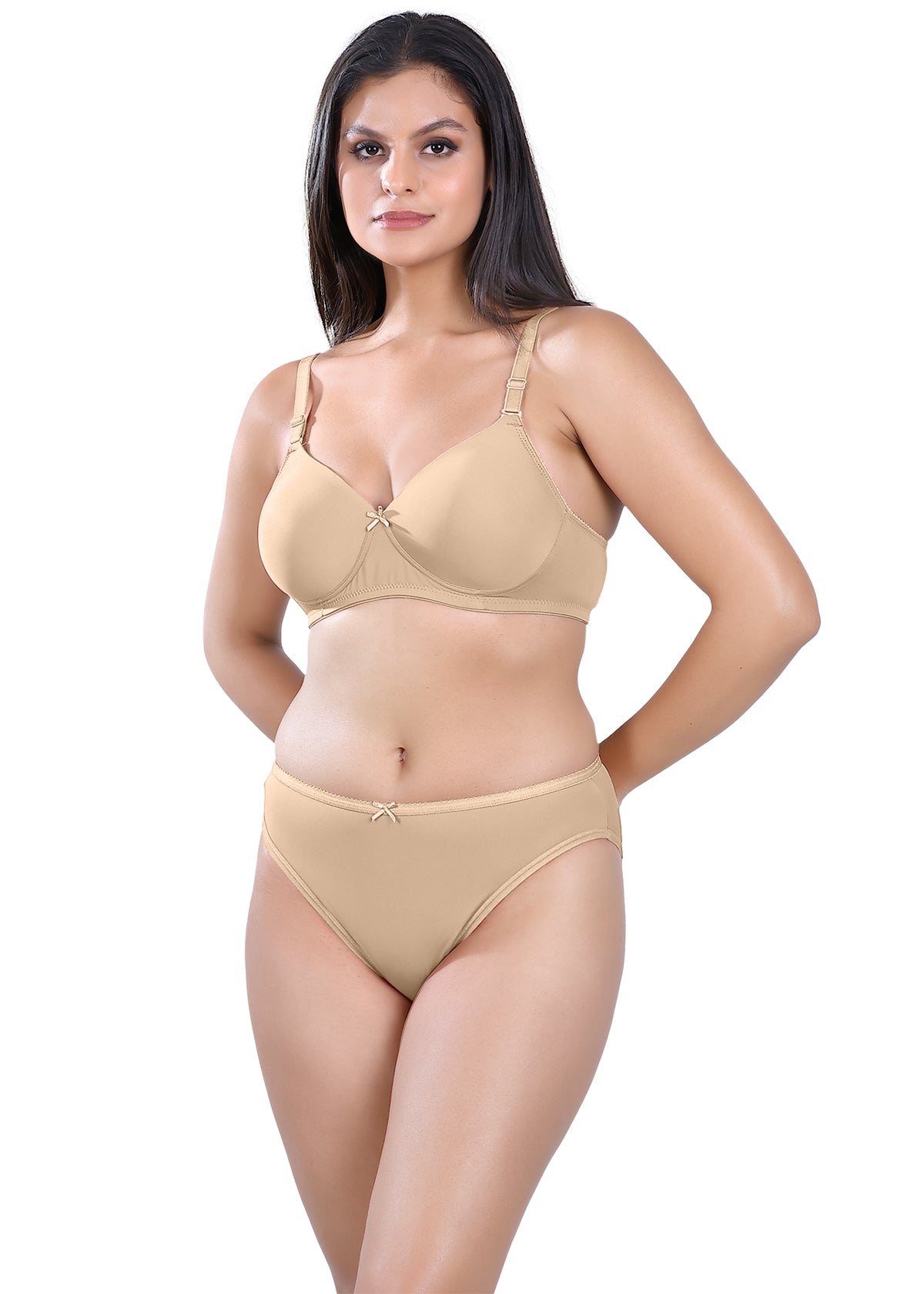 Tipsy Smooth and Padded Everyday Set In Nude & Rust | Pack of 2