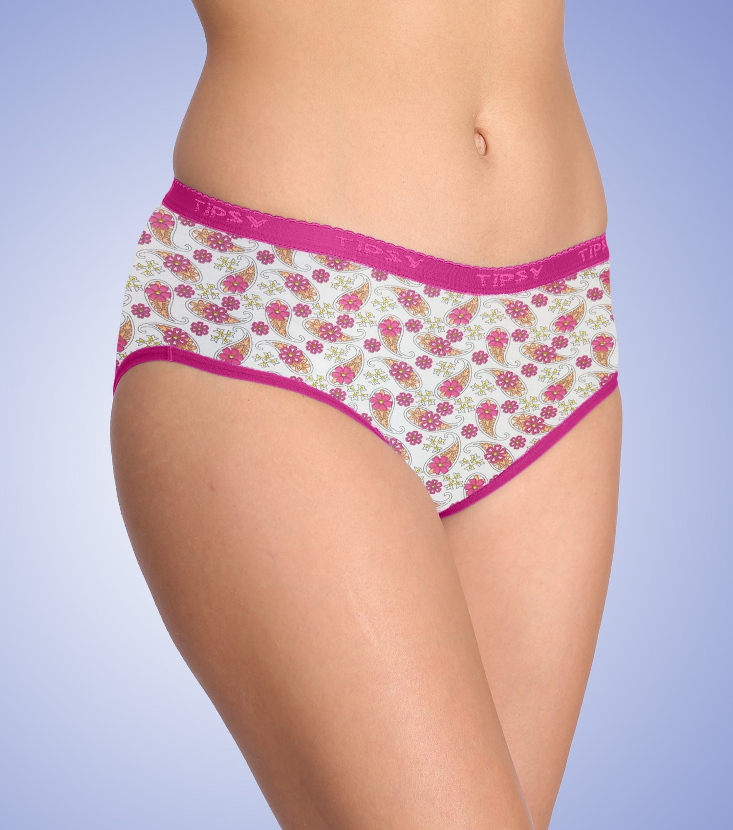 Tipsy Mid Waist Printed Cotton Panty - Pack of 6 | Color & Print May Vary | PN411
