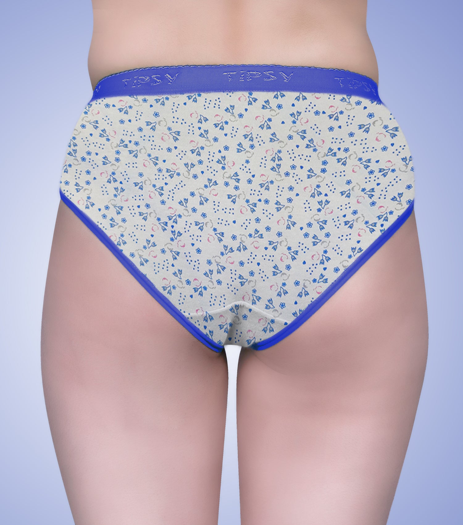 Tipsy Mid Waist Printed Cotton Panty with Wide Elastic Band - Pack of 6 | Color & Print May Vary | PN415