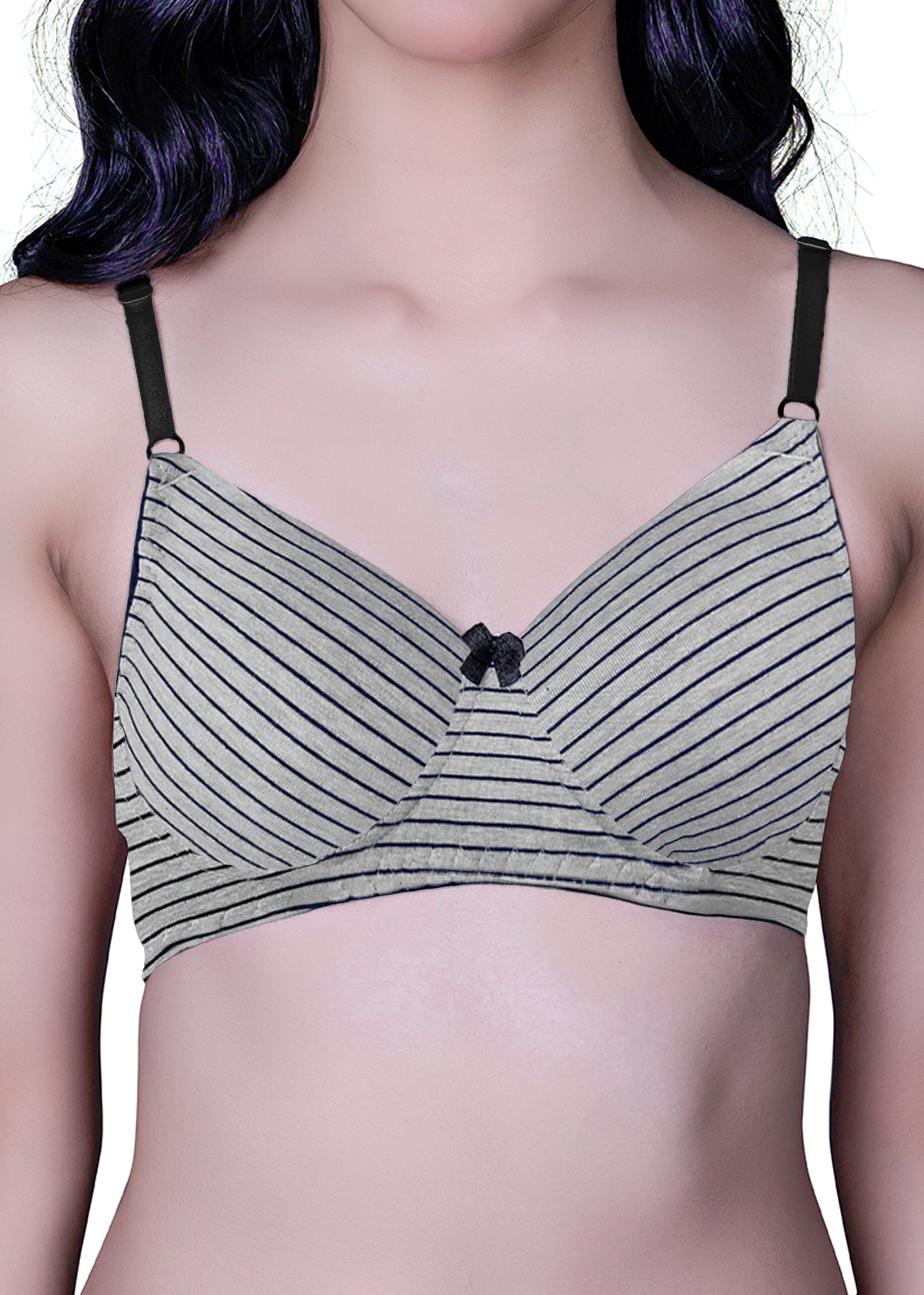 Tipsy All Stripes Bra In Grey