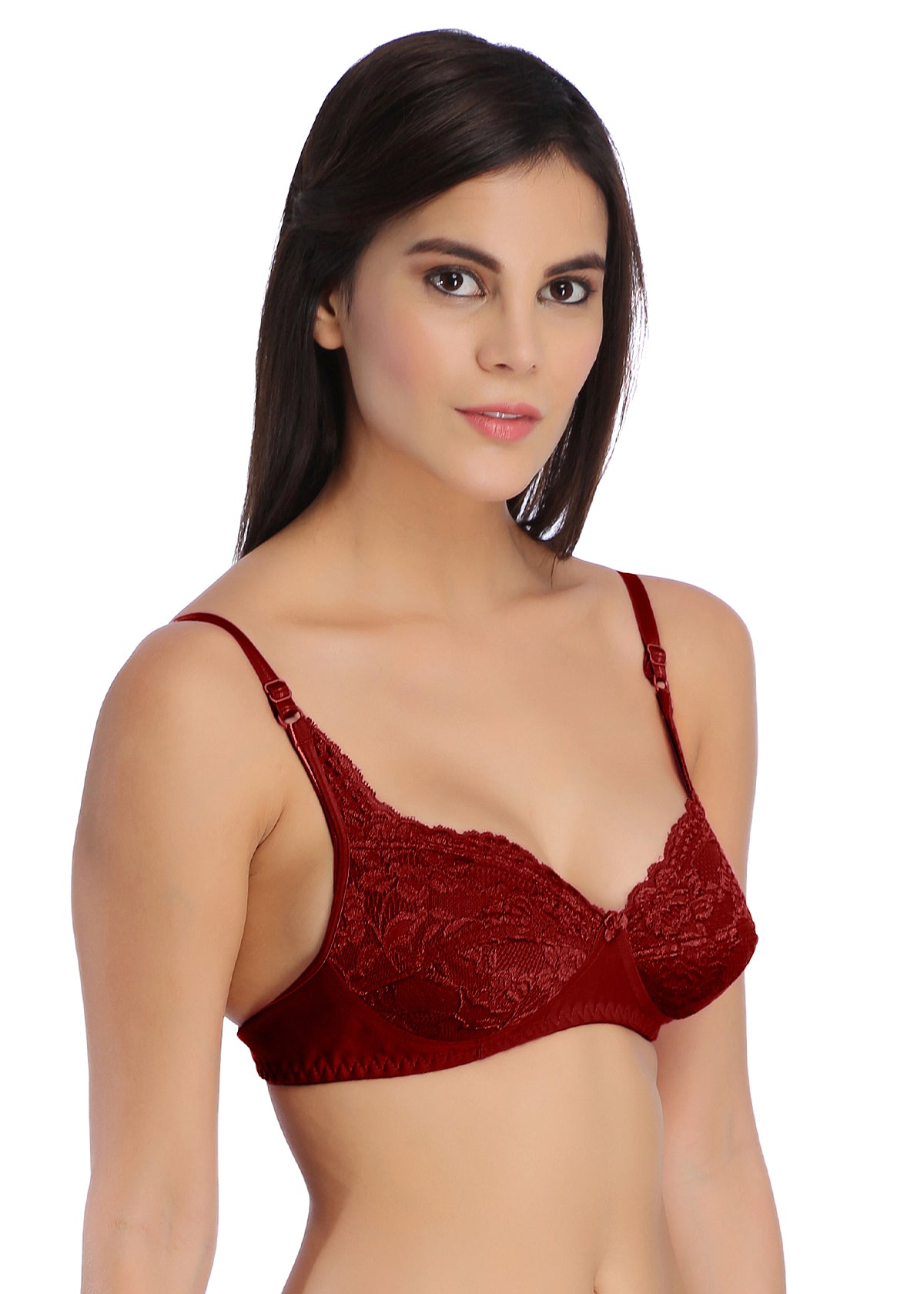 Tipsy Crystal Bra In Maroon