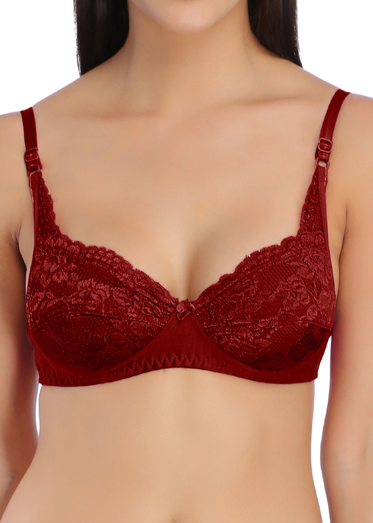 Tipsy Crystal Bra In Maroon