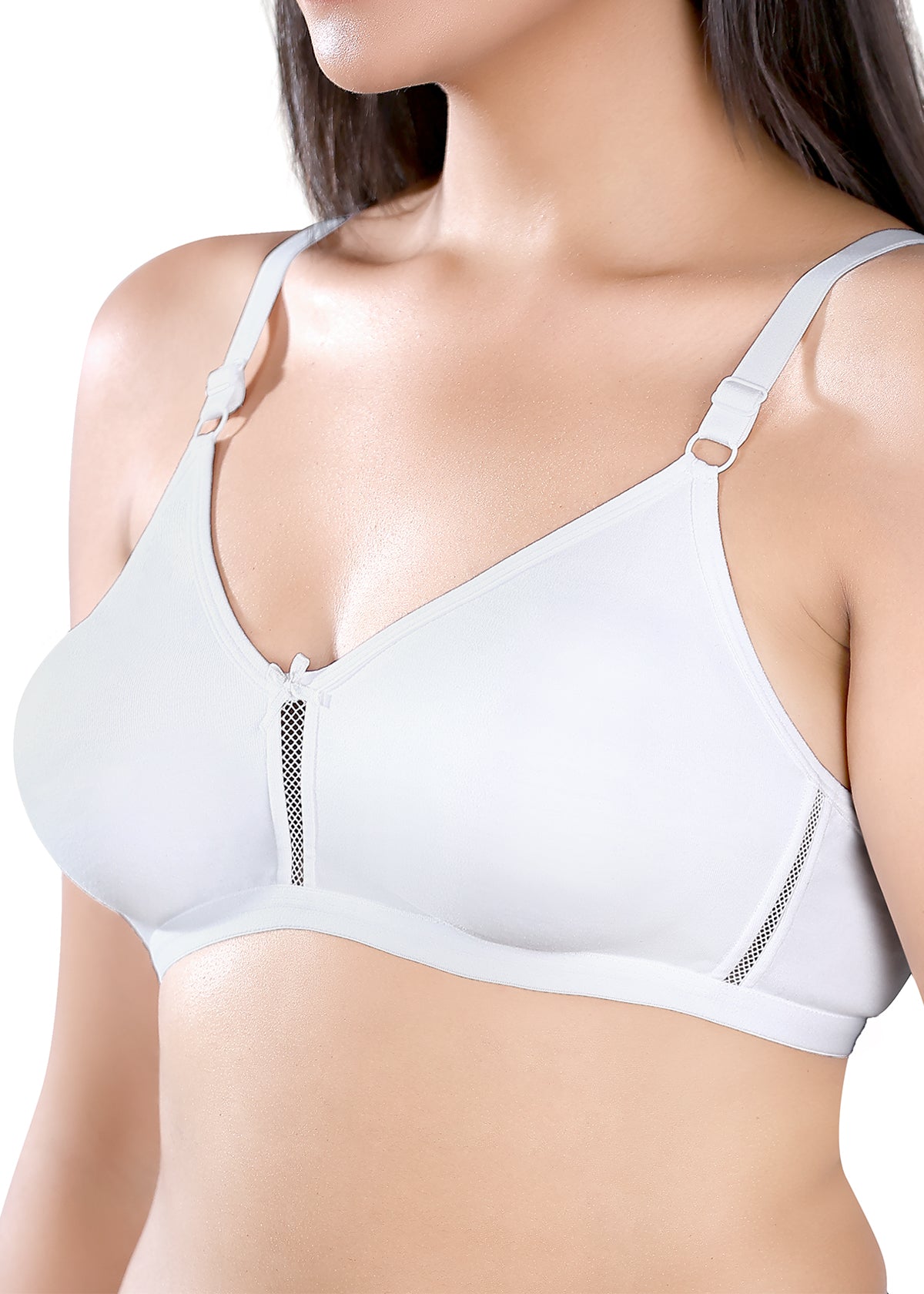 Tipsy Designer Cotton Non-Padded Bra In White