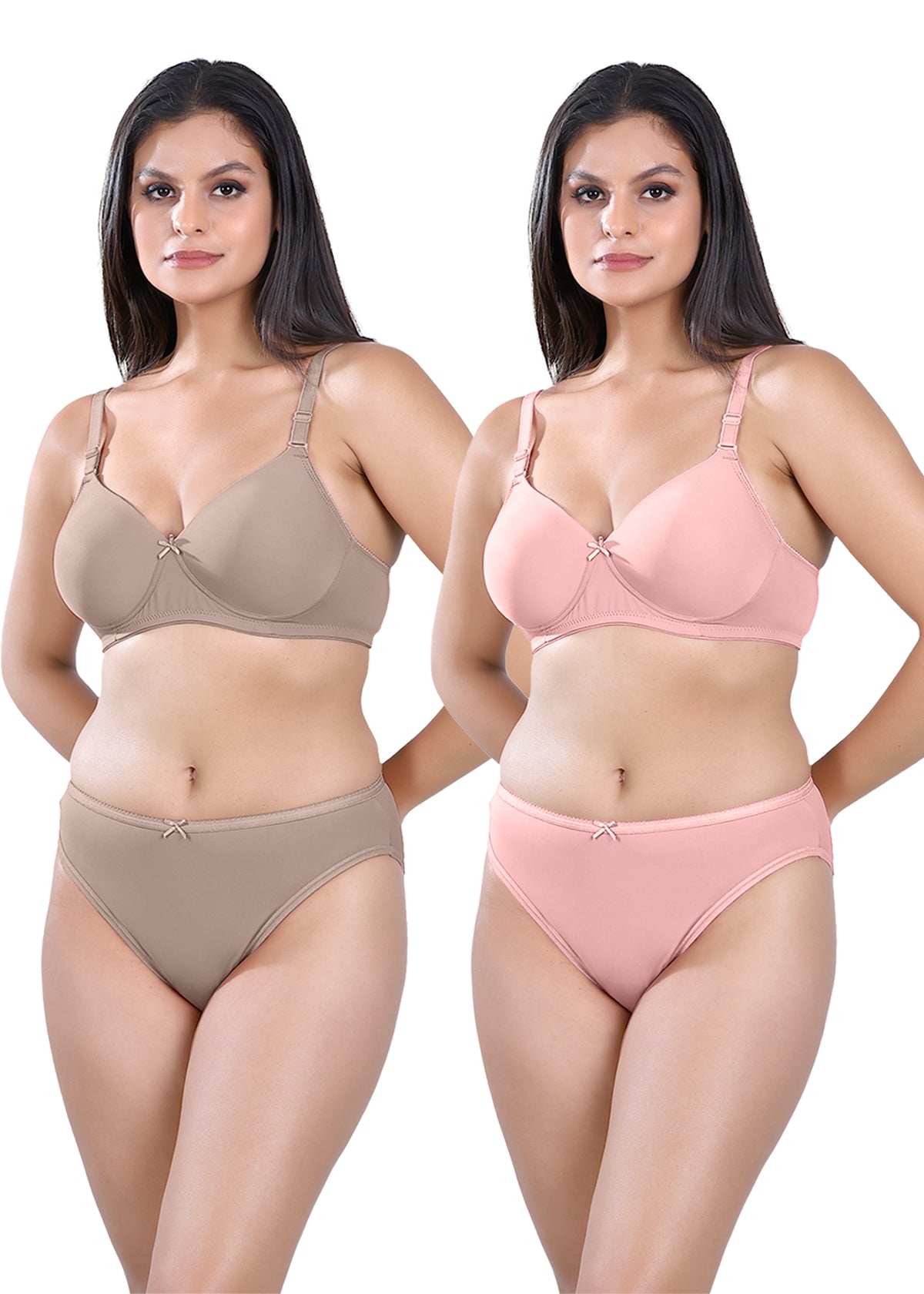 Tipsy Sharona Set In Light Mocha & Mist Pink | Pack of 2